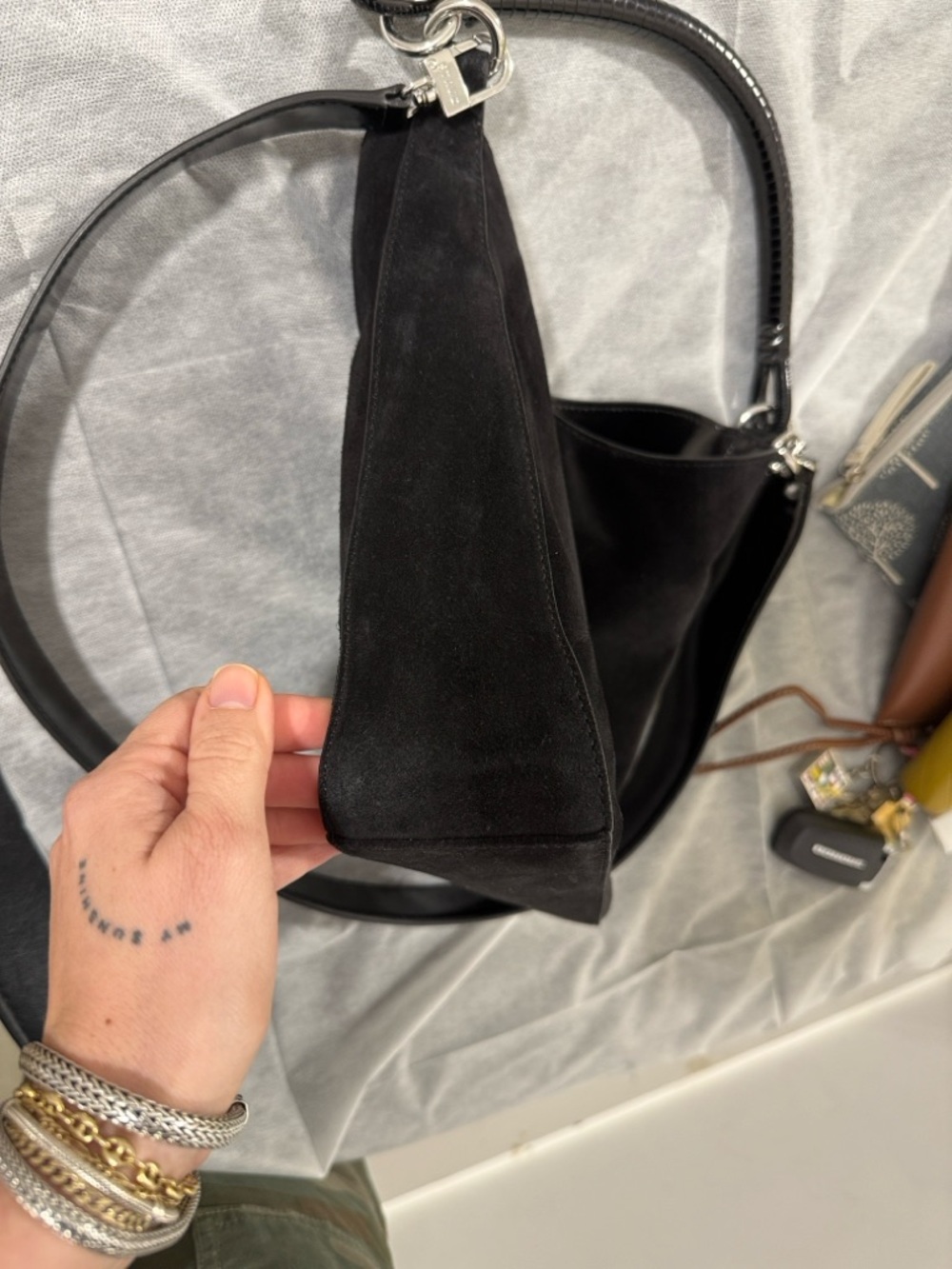 STAUD Mel Bag in Black Suede - Picture 3 of 6